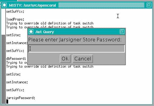 Set jarsign store password